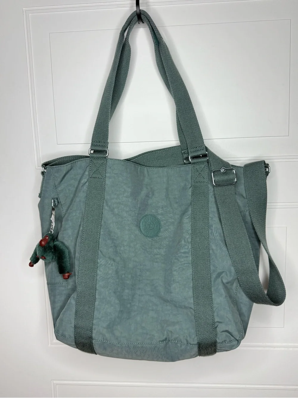 Kipling Sage Green Adara Large Crossbody Tote Bag
